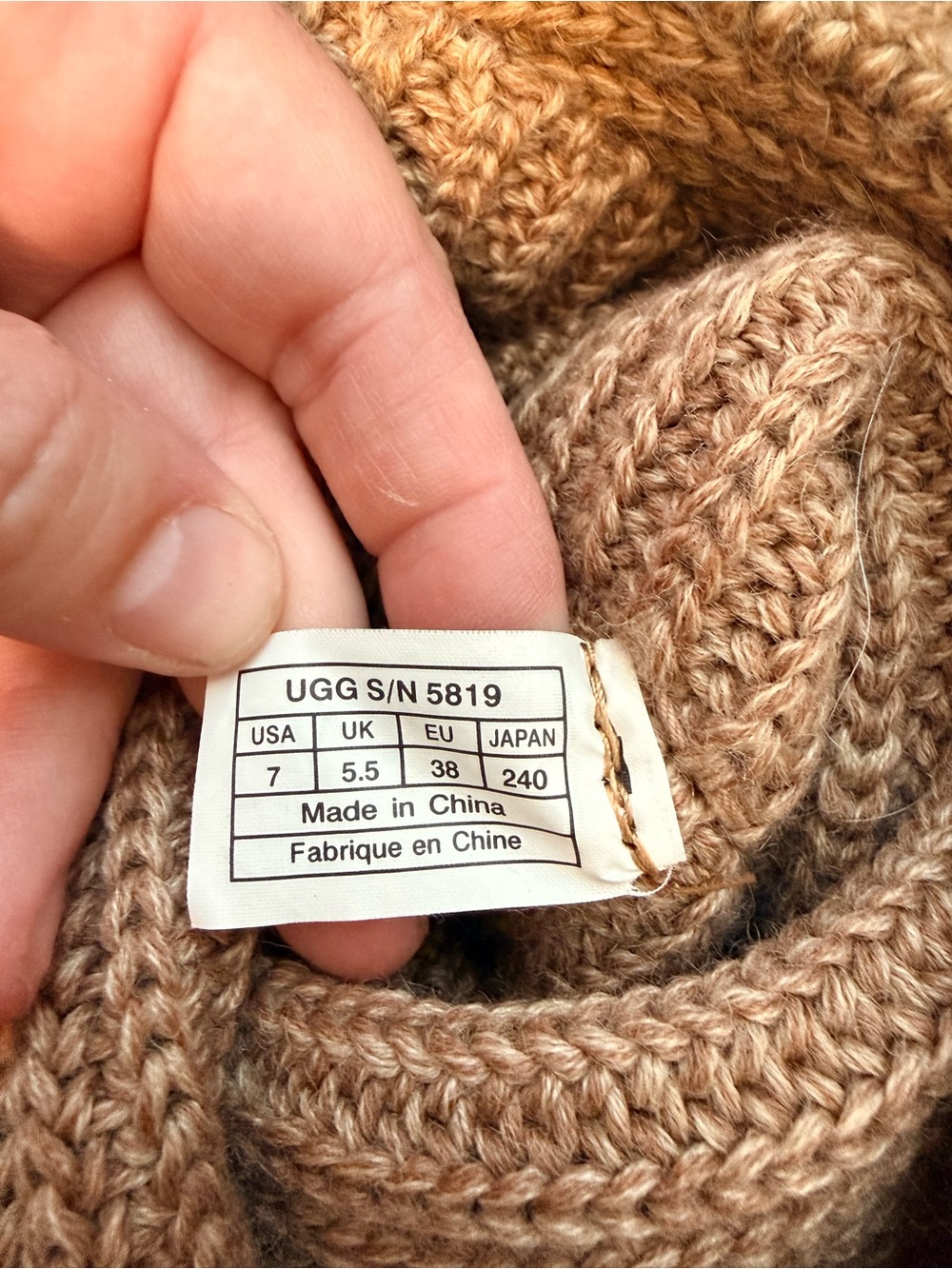 UGG Knit Button-Accent Tall Boots - Tan - Picture 7 of 8